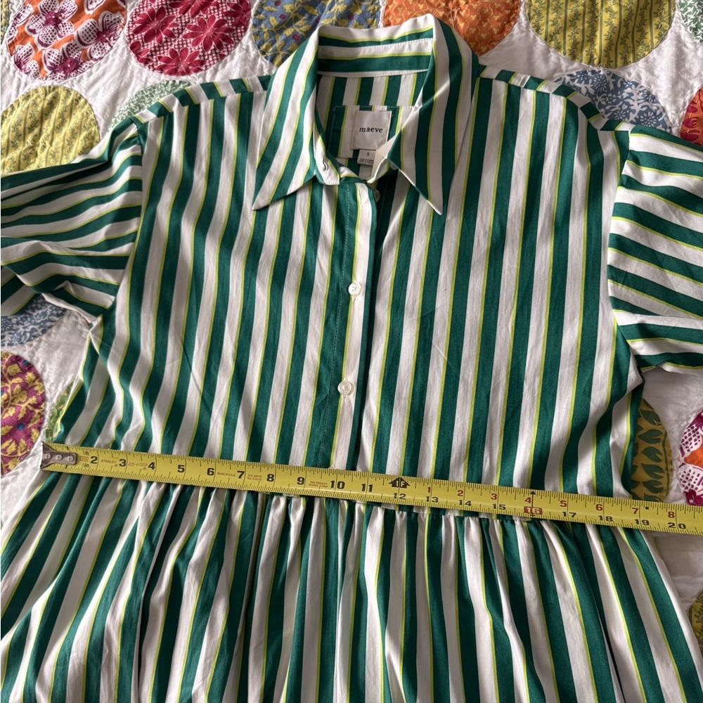 Anthropologie💚 Maeve Bettina Tiered Shirt Dress, S, NWT - Picture 12 of 16
